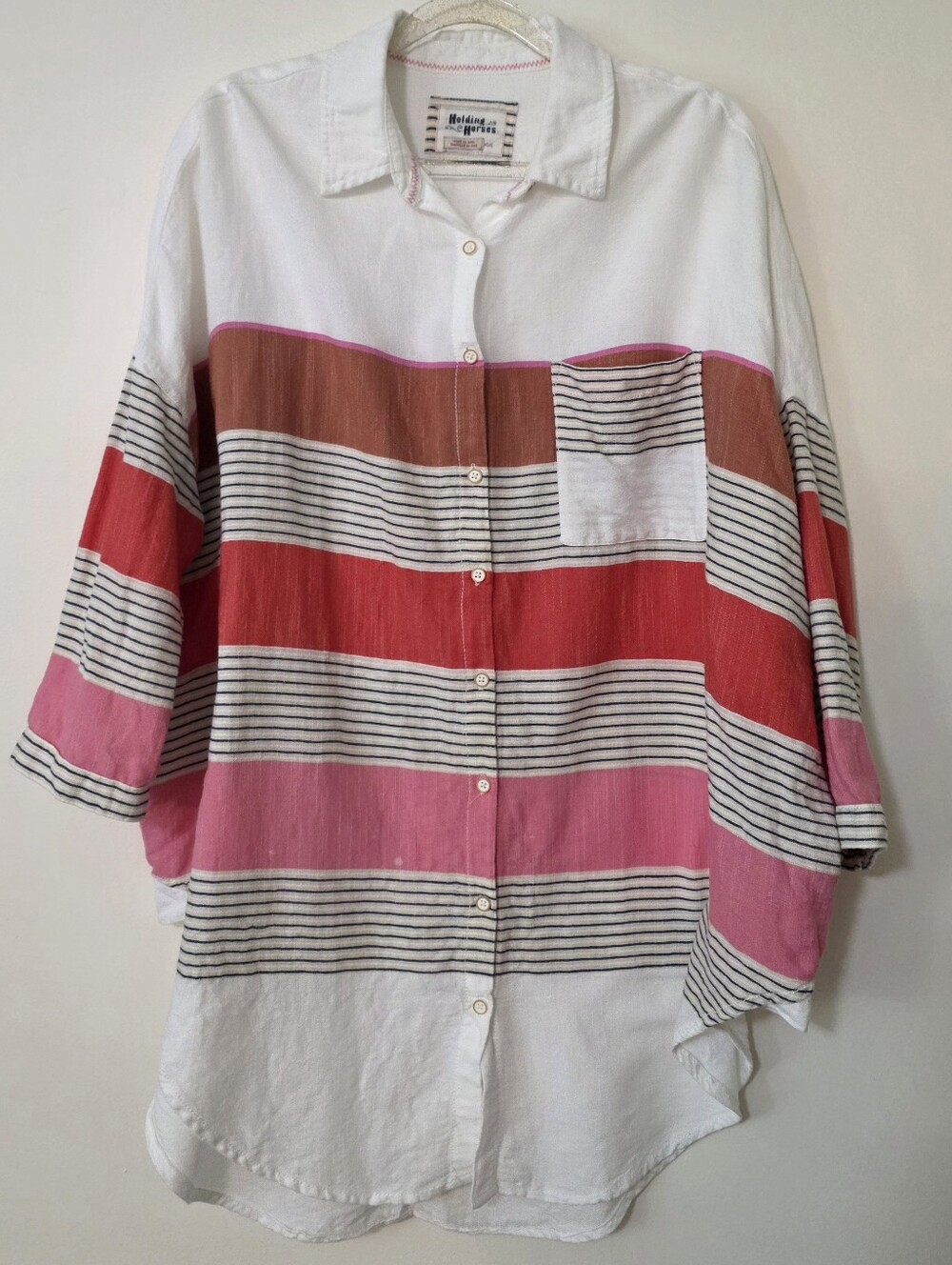 Anthropologie Holding Horses Oversized Top Boho Western Granola Cowgirl Cotton S